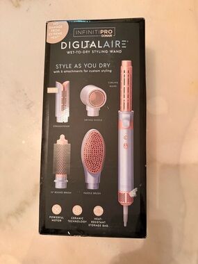 InfinitiPRO DigitalAIRE Wet-to-Dry Styling Wand with Multiple Attachments